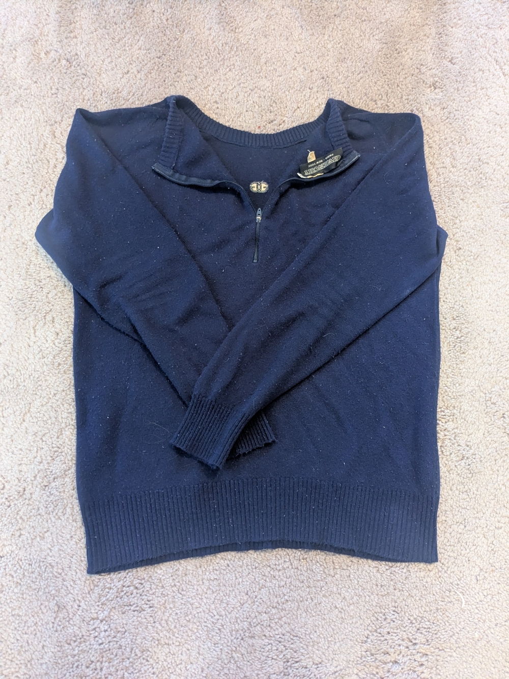 Givenchy Men's Navy Zip-Up Sweater